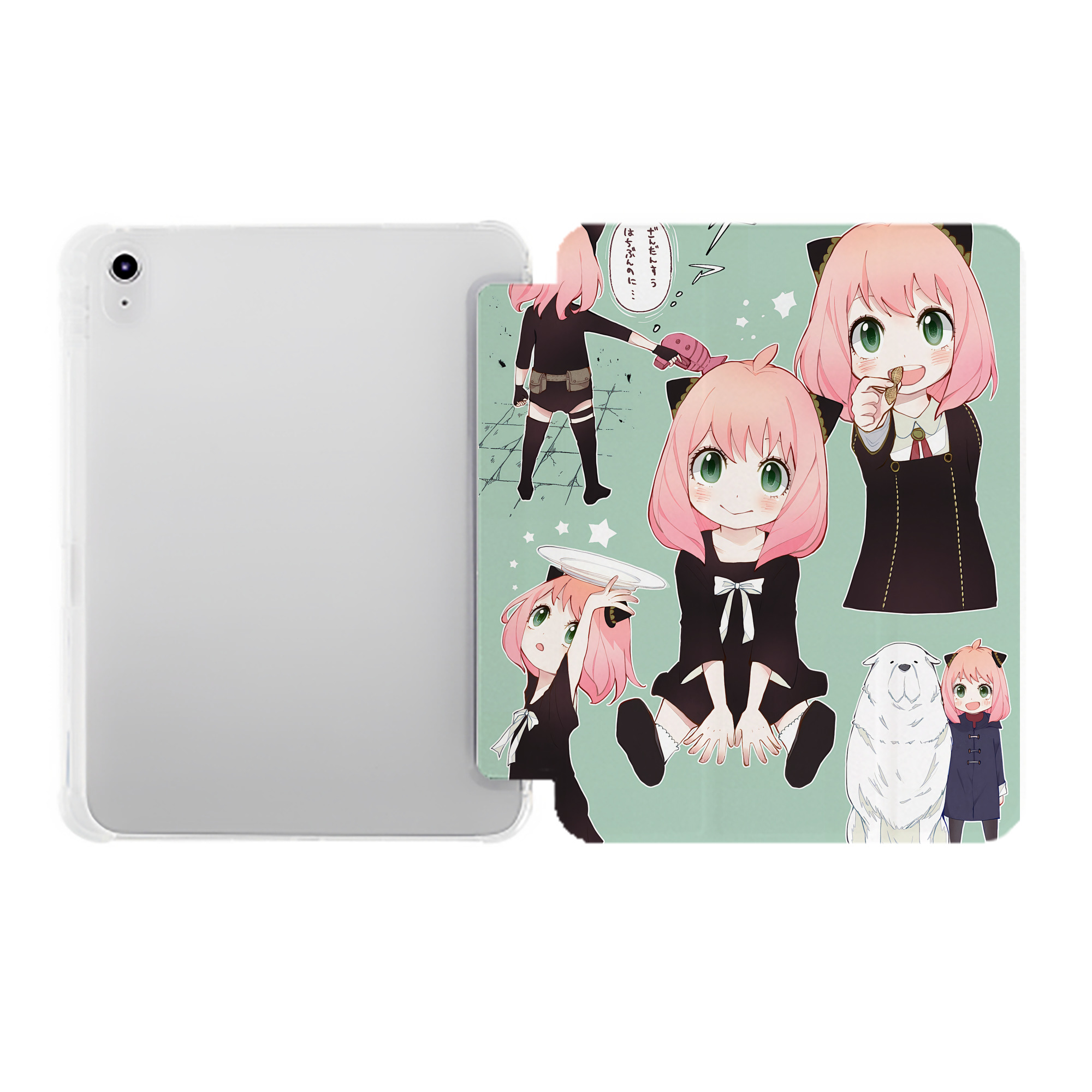 （画像用） SPY×FAMILY间谍家家酒 IPad ケース ペン収納付き 三つ折りスタンド PUレザー×シリコン 対応機種9.5/10.5/10.9インチ